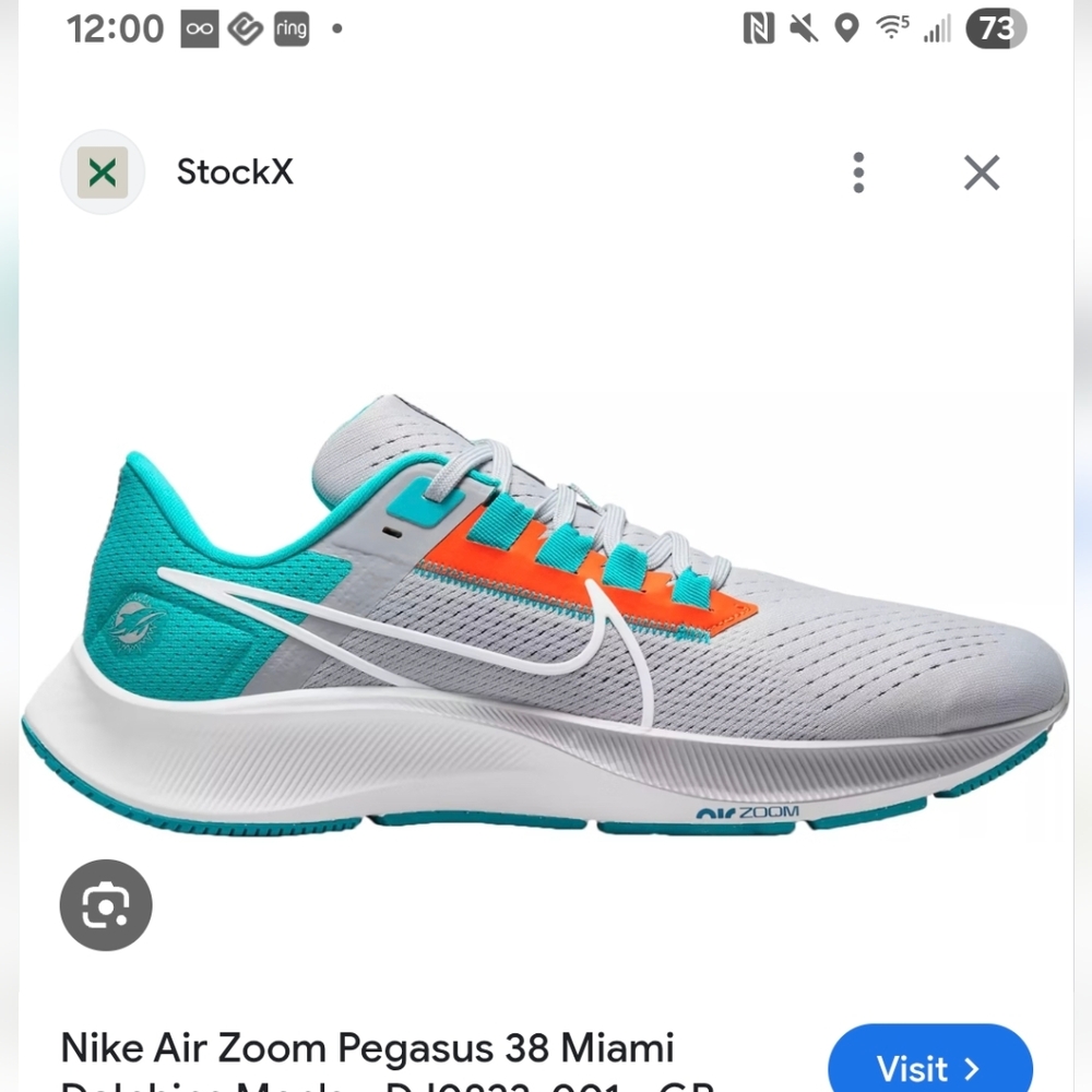 Nike Air Zoom Pegasus 38 Miami Dolphins